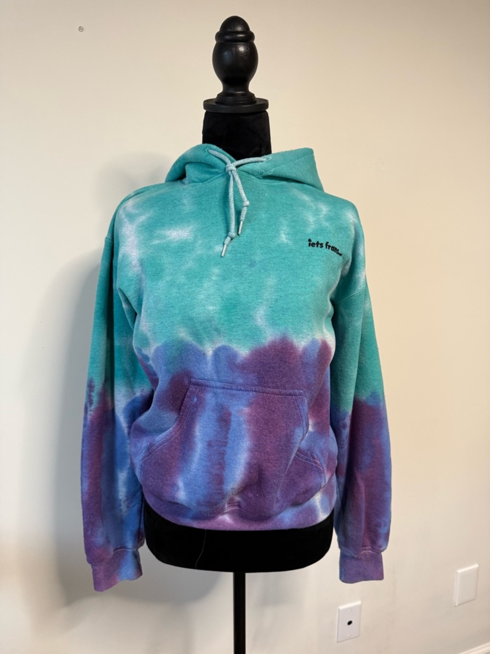 Tie-Dye Green & Purple Pullover Hoodie - lets from
